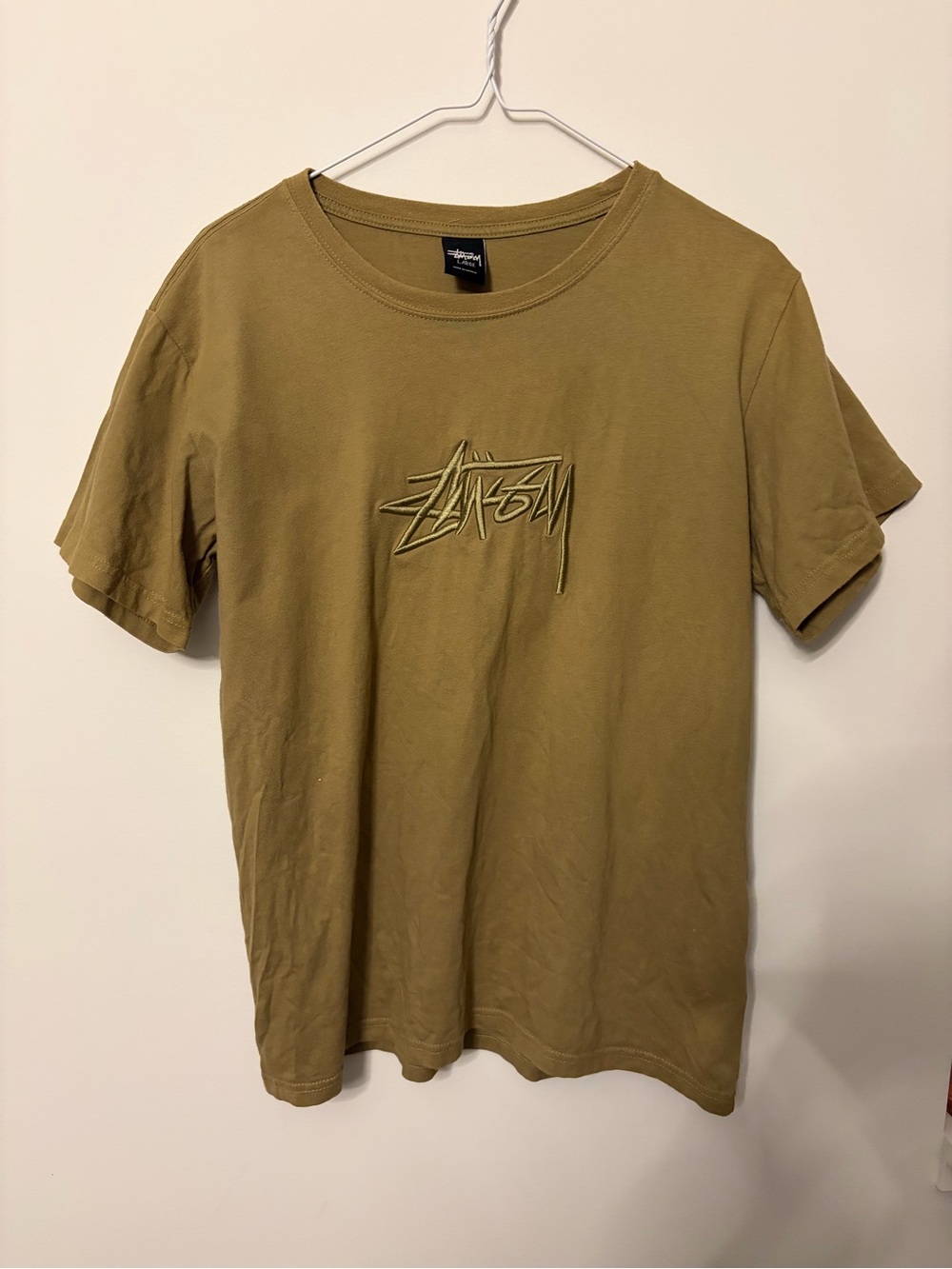Vintage Stussy stitched chest Logo Short Sleeve T-Shirt